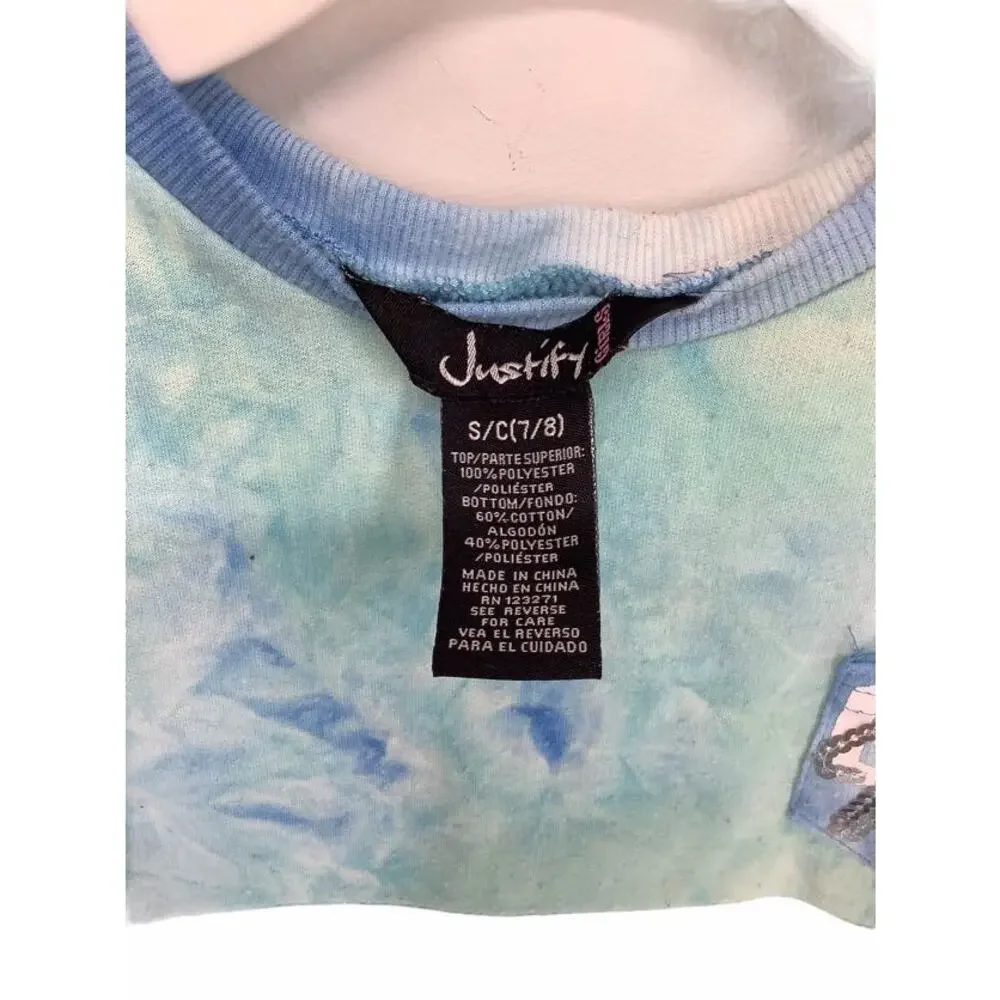 Justify Tie Dye Sequin Baseball T-Shirt Small 7/8